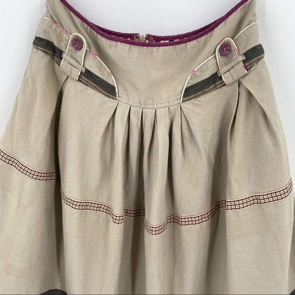 I'M Isola Marras Tiered A-Line Skirt in Beige - Picture 3 of 10
